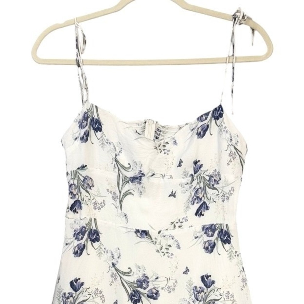 Reformation‎ Emmie Midi Dress 6 8 10 White Blue Floral Wedding Guest Cottagecore - Picture 4 of 8